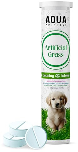 Aqua Pristine Artificial Grass Cleaner for Dogs Tablets | Makes 30L Solution | Astro Turf Cleaner Dog Urine and Poop | Dog Urine Neutraliser for Artificial Grass | 12-Tablet Pack Garden Disinfectant