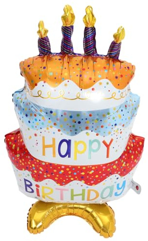 Ciieeo Unique Cake Balloon Base Happy Birthday Foil Balloon Birthday Party Decorations