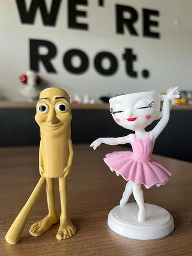 Root Made: Figura de bailarina capuchino Brainrot y su amante Tung Tung Sahur Brainrot, juego de 2 figuras de 10 cm, minimalista y ligera, pintada a mano con pintura acrílica, color marrón