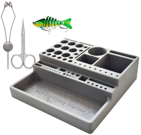 Ahuuen Poste De Montage De Mouches - Porte-accessoires de Pêche à la Mouche pour Bureau - Organisation Pour Pêcheur, Station Porte-Hameçons Et Fils En Haute Densité Pour Adultes Débutants