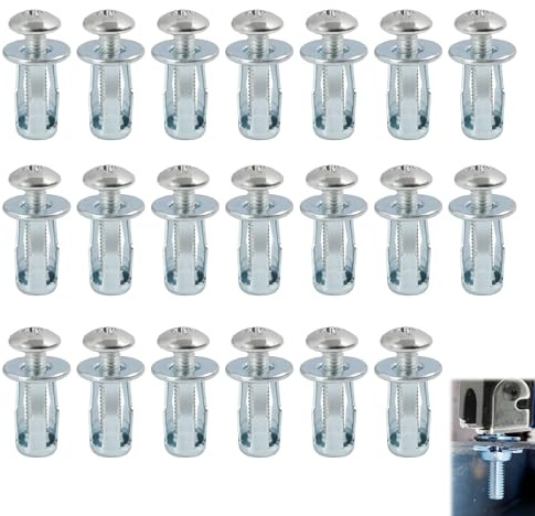 20 Pcs Tuercas de Pétalo M4 x 20, Tuercas de Expansión para Fijaciones en Pared Hueca, Acero Galvanizado Resistente a la Corrosión, Ideal para Uso en Paredes Finas y Suaves (M4 x 20)