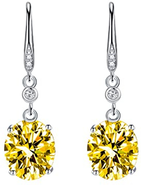 TABOJS Boucles d'oreilles ovales de zircone cubique pour Femmes Art Nouveau Classic Silver plaquées Boucles d'oreilles