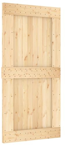 vidaXL Skjutdörr NARVIK Naturlig och svart 100 x 210 cm (213,5 cm)