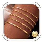 Diamday 5 Pcs Gold Bracelets for Womens, Gold Bracelet Stack Adjustable
