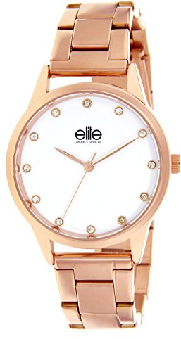 Elite Damen Analog Quarz Uhr mit Edelstahl Armband E55044-801