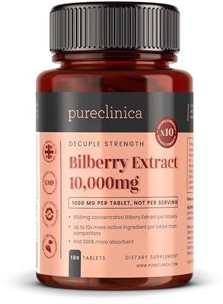 Estratto di mirtillo 10.000 mg x180 cpr-10 volte più antocianidine x compressa rispetto agli altri integratori-E 5 mg di estratto di pepe nero