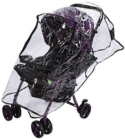 Cubierta de lluvia clara para cochecito, Silla de paseo bebé infantil con cremalleras Viento Nieve Polvo Escudo transparente Cochecito de niño Accesorios respirables