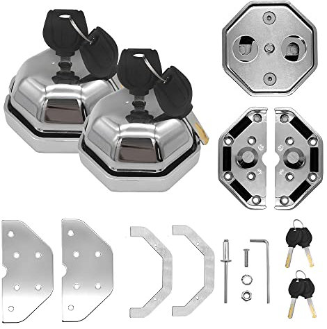KAIRAY Cerradura de Puerta para Furgoneta o Garaje, Dispositivo de Seguridad Exterior para Puertas Laterales y traseras, 2 Unidades por par.