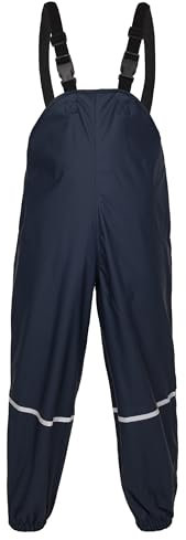 Fort - Splashflex Bib 'N' Brace - Navy - 11-12 Years - Waterproof Kids Overalls - Adjustable Braces - Windproof - Bib and Brace Overalls - Waterproof Suits for Children