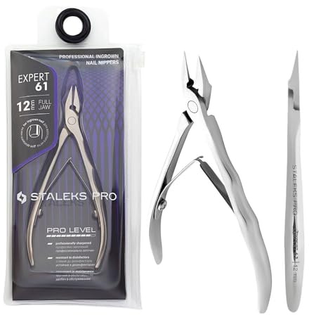 STALEKS PRO Pinza per unghie professionale 12 mm. Pedicure speciali. Acciaio inossidabile. Expert (NE-61-12)