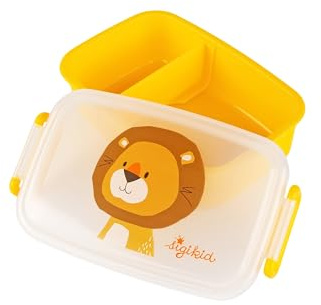 sigikid 25364 matlåda lejon matlåda med skiljevägg, BPA-fri, säker, lätt, rekommenderas för barn från 1 år