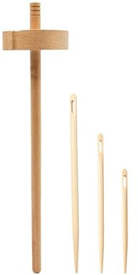 Amagogo Drop Spindel Top Whorl Garn 32,5 cm Nähen Handwerk Praktisches Holz Hand Cafted für gestrickte gewebte Pompons Häkeln Anfänger