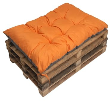 Cojines de paleta, cojines de sillas, cojines de banco, gran cojín de suelo, cojín de suelo para niños (120 x 80 cm, Naranja)
