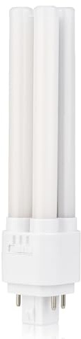 Bright Source LED PL-C Retrofit Compact Bulb, CFL Replacement, G24 4-pin Socket Base, 15W, 1800lm, IP44, 3CCT Adjustable Light Colour 3000K 4000K 6000K, for Direct Mains Installation Only