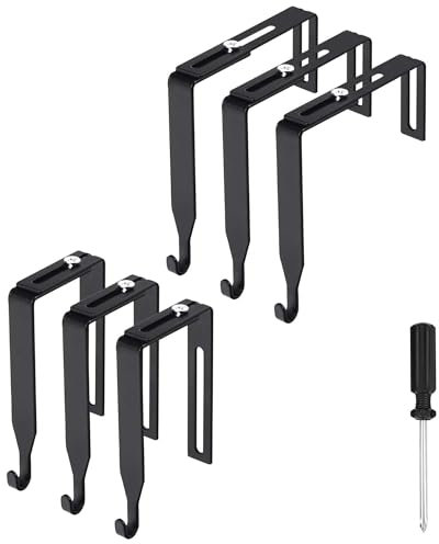 Purple Star 6 Stück Türhaken zum Einhängen-verstellbarer Metall Türhaken-Schwarze Kleiderhaken Für Die Türaußenseite-stabile Garderobenhaken für Schranktür und Zimmertür