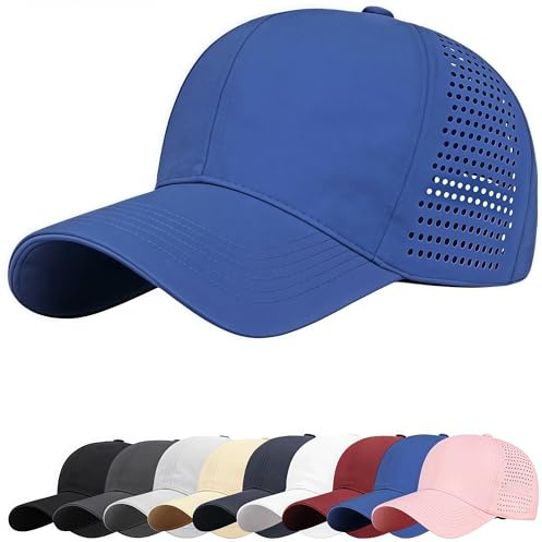 YKDLLF Baseballkeps för män med visir unisex bomull justerbar avslappnad andningsbar basebollkeps sommarhatt dam baseballkepsar med visir present, Blå, 57