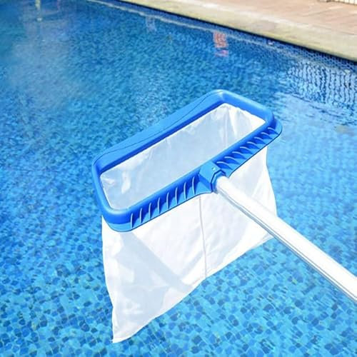 Gtuzkheu 170cm Retino Piscina, Rete a Maglia Fine dello Skimmer con Asta Telescopica, profondità 38 cm Retino per la Pulizia della Piscina, Foglie Retina Raccogli Foglie Stabile, per Piscina Laghetti