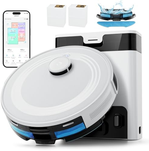 LEFANT Robot Aspirador y Fregasuelos M2 Pro, 6000Pa Succión, 140min Autonomía, Autovaciado 60 Días, Navegación dToF, Obstáculos 190° PSD, Mapeo Multinivel, Mascotas