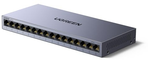 UGREEN 16 Port Gigabit Network Switch, Ethernet Splitter | Metal Case, Desktop & Wall-Mounting, Plug & Play for TV/Laptop/Router/Monitor, High-Speed LAN Switch