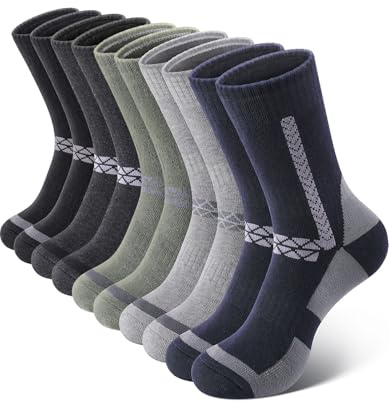 SIMIYA Merino Wool Socks for Men, 5 Pairs Thermal Warm Hiking Super Thick Crew Work Cushion Sock for Mens Winter Cold Weather