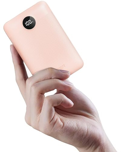 VEGER Power Bank 20000mAh klein 22.5W, Powerbank USB C Schnelles Aufladen Externe Handyakkus PD/QC3.0, Klein Aber Stark Akkupack Tragbares Ladegerät kompatibel mit iPhone iPad Samsung Tablet usw(Rosa)