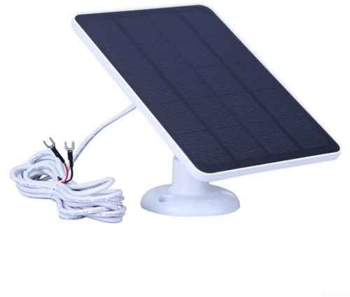 Eawfgtuw Cargador de panel solar de 4 W con cable de 3 m y soporte ajustable, diseño de PET monocristalino, compatible con timbre de video Ring de 2ª generación/3/3 Plus/4 para (blanco)