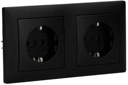 Busch-Jaeger Busch-balance SI Set: 2x 20 EUC-915 Steckdose + 1722-915 2-fach Rahmen Schwarz Matt