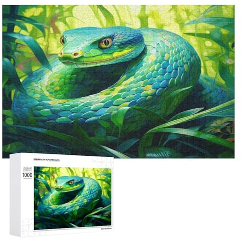 1000 Pièces Puzzle Serpent pour Adultes Et Adolescents Enfants Puzzles sur Planche De Bois Cadeau （75×50cm）