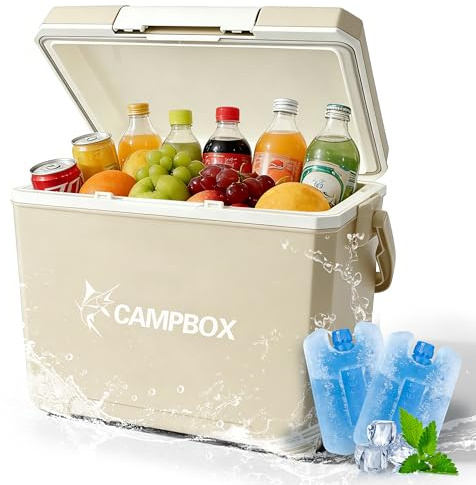 JONRRYIN Glacière 24L, Glacière Passive Maintient Le Froid Jusqu'à 12h, Glacière Mobile avec 2 Pain de Glace, Sac Isotherme Boîte Isotherme pour Camping, Pique-Nique, Plage, Jardin