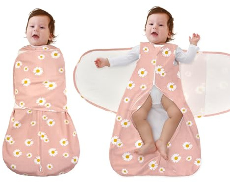 FUNUPUP Saco de Dormir para Bebé 1.0 TOG, Swaddle Ajustable 3 en 1 para Recién Nacidos, 0-6/6-12 Meses