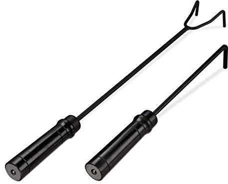Relaxdays Ferri da Camino in Set, 2 Attizzatoi per Caminetto, Stufa, Barbecue, Attrezzi per Brace e Fuoco, Nero, Acciaio, 51 cm