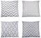 Pinsheng 4er Set Kissenbezug 45x45 cm Quadratische Kissenhülle Graue und weiße Geometrische Streifen Kissenbezugen Werden für Sofakissen Garten Outdoor Terrasse Wohnzimmer Sofa Dekor Zierkissenbezüge