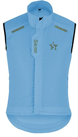 Sikma Herr dam cykelväst dusch vindtät löpning unisex HI-VIZ väst cykeljackor, Himmelsblått, L