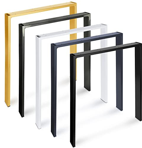 Magnetic Mobel 2 x Tischbeine Metall Schwarz Anthrazit Gold und Weiß Tischkufen aus Profilen 80x20 mm | Tisch, Schreibtisch, Loft Stil-Good Design (White)