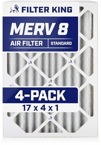 Filter King 17 x 4 x 1 a luftfilter | 4-pack | MERV 8 HVAC veckade A/C ugnsfilter | TILLVERKAD I USA | Faktisk storlek: 43 x 190 cm