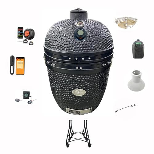 YNNI KAMADO Ynni TQTT27MB Mangeoire à frites XXL Noir mat 69,6 cm