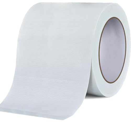 Rusoz Pansartejp vit 20 m x 75 mm tygtejp, vattentät för inomhus- och utomhusbruk, gaffer-tejp, reparationstejp, rivbar för rör, mattor, tätning