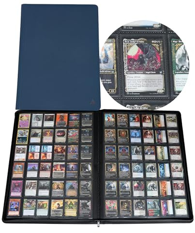 Rayvol Premium 2300 Pockets Card Binder, Large 36-Pocket 2000+ Ringless Trading Card Album - Side Loading UltraSonic-362304 Tech Zip Binder for TCG -Blue