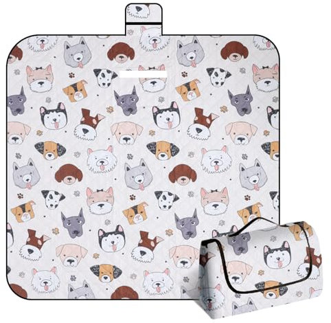 Windfromort Alfombra Exterior – Esterilla Playa Grande 150x200 cm – Manta Picnic Impermeable – Lavable, Ligera, con Asas – Picnic Blanket para Camping, Exterior, Parques, Senderismo y Viajes