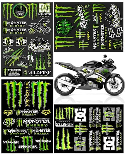 CULEB 4 Stück Monster Claw Motorrad Auto Aufkleber,DIY Wasserdichte Aufkleber,Coole Motorradhelmaufkleber,Hochwertiges Aufkleberset für Motorräder,Skateboards,Autos und Motocross
