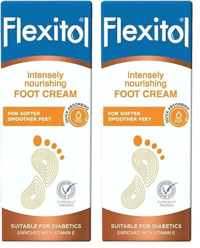 Flexitol Intensely Nourishing Foot Cream, Quick Absorbing, Vitamin E-Enriched Formula to Hydrate, Soften, and Moisturise Very Dry Feet and Legs, Maintain Smooth Feet, 1 x 145g (Pack of 2)