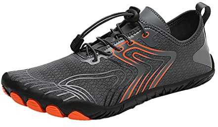 Scarpe Mare Scoglio, Scarpe da Scoglio Uomo e Donna, Unisex Scarpette Antiscivolo per Scogli Water Barefoot Shoes Pianta Larga Traspiranti Sportive per Arrampicata Surf Spiaggia Grigio 42