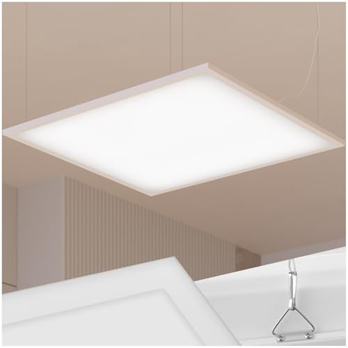 TecTake® Panel LED Ultraplano, Diseño moderno, Lámpara LED para Techo y Pared, Ideal para Salón, Bajo Consumo, Dormitorio, Cocina, Pasillo - 45 x 45 cm [Clase de eficiencia energética F]