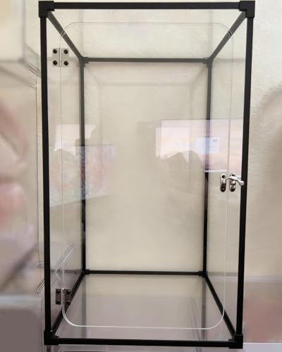 Vibeo Acryl Vitrine Klare Acrylvitrine mit Tür, 25, 30, 40, 50, 60 cm Hoch, Aufklappbar, Staubdichter Acryl-Aufbewahrungsschrank für Puppen, Figuren, Trophäen(60x20x40cm/24x8x16in)