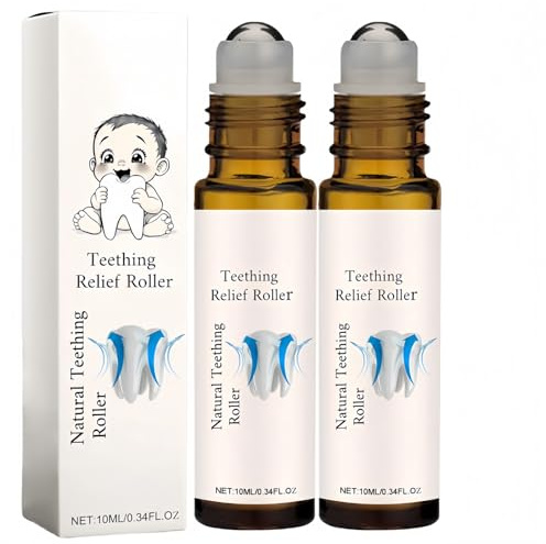 2PCS Vel/aria Teething Roller,Teething Relief Roller with Soothing Roller-Shaped,Natural Calm Roller Teething Gel,Reduce Teething Discomfort,Comfortable Without Stickiness,Provide Immediate Teeth