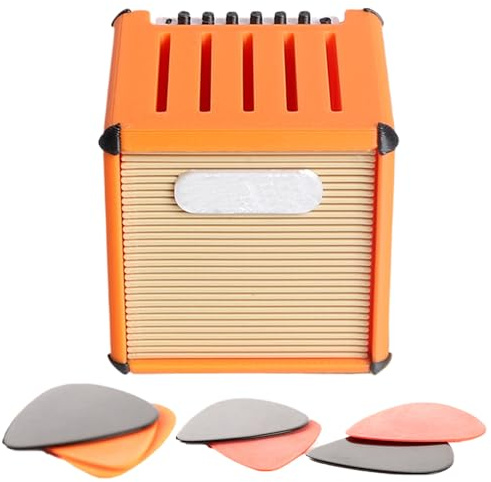 Miniatyr Gitarrförstärkare Plektrumhållare 3D-Tryckt Retrostil | Stort lagerutrymme Fodral 3D-skriven Portabel Till Musikinstrument Pojkvän Make Far