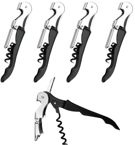 5PCS Wine Opener Set - Waiter's Friend, Waiter's Corkscrew, Foil Cutter, Bottle Opener