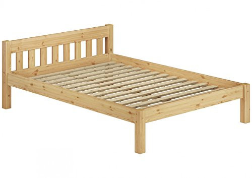 Erst-Holz® Doppelbett Ehebett Jugendbett Kiefer Natur Massivholz 160x200 Rollrost Bettgestell 60.38-16