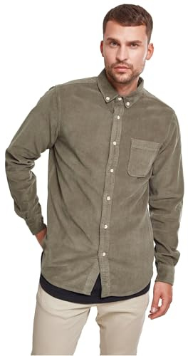 Urban Classics Chemise en Velours côtelé à Manches Longues pour Homme, Disponible dans de Nombreuses Couleurs, Tailles S à 5XL, Olive, M