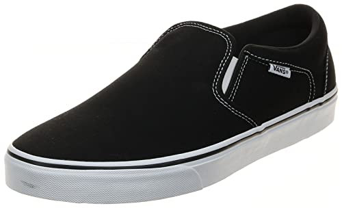 Vans Asher Unisex Sneaker, Canvas Black White, 44.5 EU